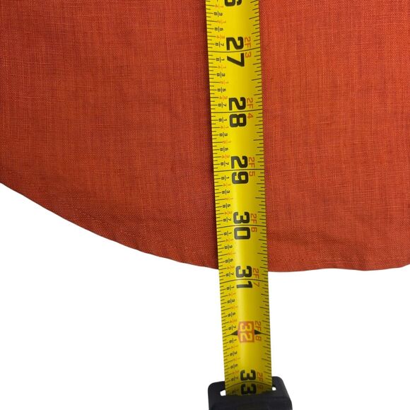 Westbound Orange Linen Button-Up LS Blouse Minimalist Beach Natural Large - Picture 13 of 14